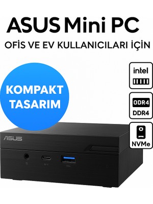 Asus Vivopc Intel Celeron N4500 8gb Ram 256GB SSD Freedos Mini Masaüstü Pc PN41-BBC029MC 006