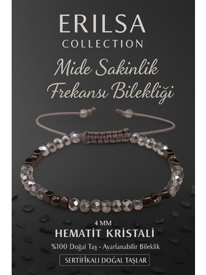 Erilsa Sertifikalı Mide Sakinlik Frekansı Bilekliği – Hematit Kristali Terahertz Ince Model