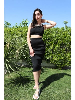 Isawella Triko Takım - Siyah