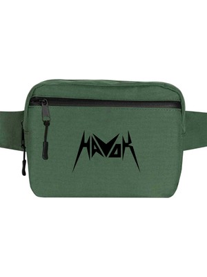 Zepplin Giyim Havok Logo Bel Çantası Fermuarlı Yeşil Renk