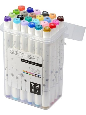 Yenibağ Store Visconti Sketch & Art Çift Taraflı Marker Kalem 24 Renk