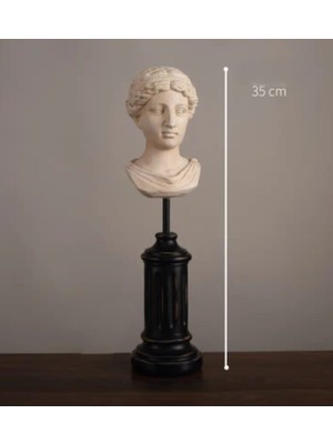 Yaratıcı Sanatlar Atölyesi Yüksek Kaideli Antik Roma Figürleri Büstleri Büyük Boy Heykel 35 cm