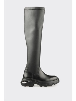 Elle Siyah Kadın Düz Çizme