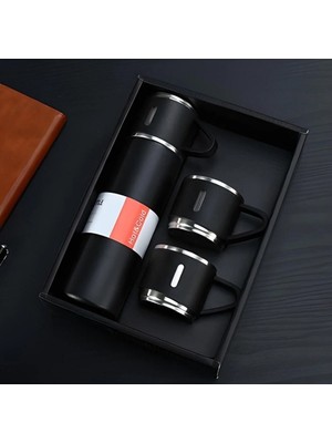 Mio Life Çelik Termos 3 Bardaklı Vakumlu ve Yalıtımlı Kişiye Özel Üzerine Istediğiniz Yazı Isim Yazılır Içece