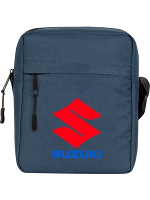 Zepplin Giyim Suzuki Logo Text Omuz Çantası Fermuarlı Lacivert Renk