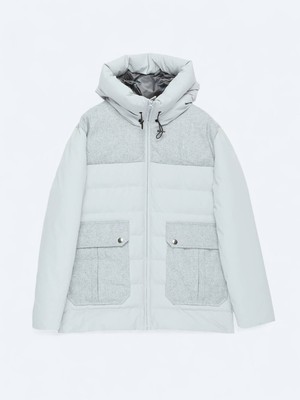 Kip Açık Gri Regular Fit Dik Yaka Casual Dokuma Mont