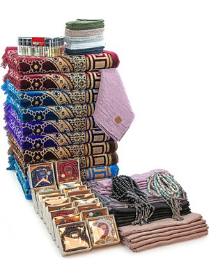 Baw Company Sultan 20 Kişilik Hac ve Umre Hediyelik Dodya Kadife Seccade Seti