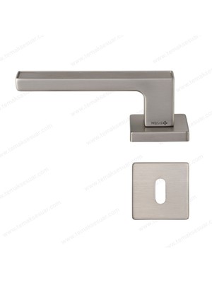 System Dıa Rozetli Kapı Kolu Nikel Saten Mat Renk Oda Rozetli