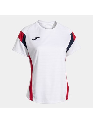 Joma Montreal Kadın Sıfır Yaka Kırmızı Beyaz Spor Tişört 902518.206