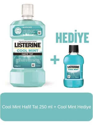 Listerine Cool Mint Hafif Tat Ağız Gargarası 250 ml Ferah Nefes ve Uzun Süre Etki ile