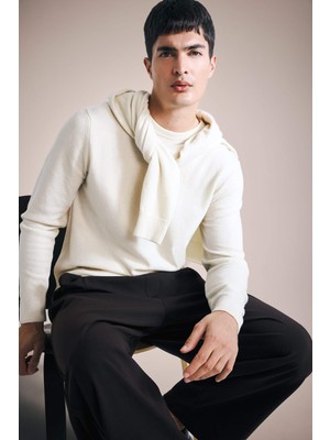 DeFacto Yün-Kaşmir Standart Fit Bisiklet Yaka Kazak F3128AX25WN