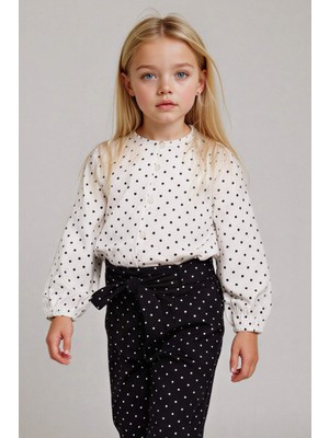 DeFacto Puantiyeli Reglan Kol Poplin Uzun Kollu Gömlek Kız Bebek G3654A525AU