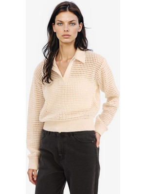 DeFacto Relax Fit Polo Yaka Basic Ajur Triko Kazak E7025AX25SM