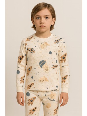 Erkek Çocuk Uzay Desenli Pijama Takımı