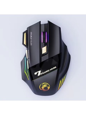 CoverZone Kablosuz Oyuncu Mouse – 3200 Dpı Ayarlanabilir Hassasiyet, Rgb 7 Renk LED Aydınlatma, Şarjlı, Ergonomik Tasarım, 2.4ghz Wireless Gaming Mouse | Gw-X7