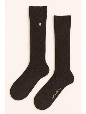Katia & Bony Kadın Fitilli Dizaltı Çorap Siyah