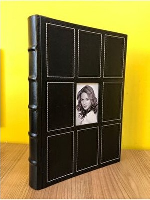Aledo 10X15 cm 300’lük Siyah Deri Fotoğraf Albümü Lüks Tasarım Not Bölümleri ile
