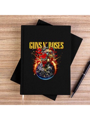Zepplin Giyim Guns N Roses 2025 Tour Siyah Çizgisiz Kanvas Defter Çizgisiz