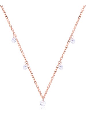 Emiliano Jewellery Emılıano Jewellery Silver 925 Ayar Zirkon Taşlı Yuvarlak Taşlı  Kolye