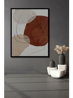 Teona Ahşap Çerçeve Görünümlü Soyut Sanat Dekoratif Ahşap Mdf