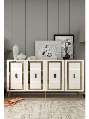 Oriondd (KB150) Konsol Beyaz-Altın