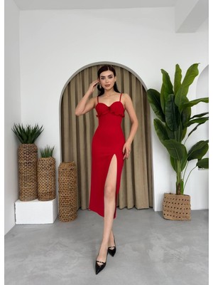 Bosel Papalia Sırt Detaylı Elbise