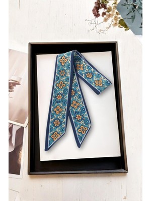 Walkenzo Etnik Desenli Özel Tasarım Çanta Bileklik Saç Çok Amaçlı Kadın Fular