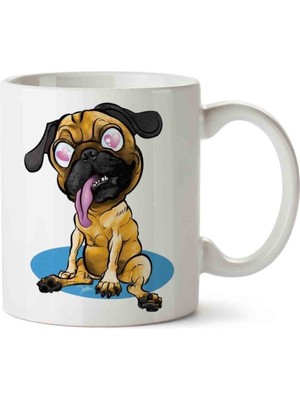 Hobi Shop Pug Love Köpek Porselen Kupa Bardak