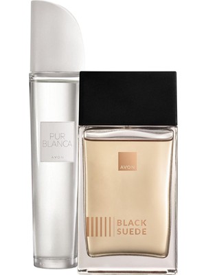 Avon Black Suede Erkek Parfüm ve Pur Blanca Kadın Parfüm Seti 125 ml Lüks Ambalaj