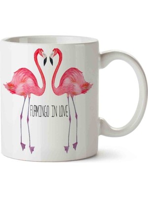 Hobi Shop Flamingo Aşk Love Porselen Kupa Bardak
