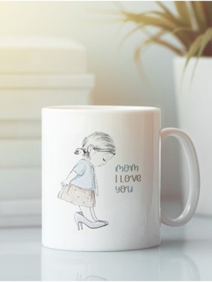 Hobi Shop Beyaz Kupa Bardak G22 - Anne Çocuk Anneler Günü Sevgi