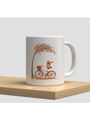 Hobi Shop Beyaz Kupa Bardak A166 - Çiçek Tutan Kız Hoş Geldin Aşk Sevgi Arkadaşlık Dostluk Kardeşlik