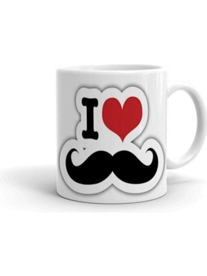 Hobi Shop I Love Bıyık Baskılı Kupa/bardak