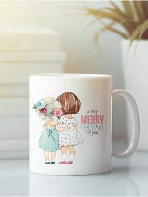 Hobi Shop Beyaz Kupa Bardak G157 Aşk Yeniyıl Yılbaşı Noel Dostluk Arkadaşlık Sevgi Kardeşlik Doğum Günü