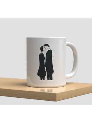 Hobi Shop Beyaz Kupa Bardak A247 - Aşk Hediye Yılbaşı Yeniyıl Sevgi Arkadaşlık Dostluk Kardeşlik