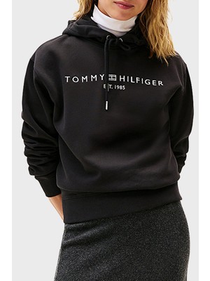Tommy Hilfiger Logo Işlemeli Regular Fit Kapüşonlu Sweat Bayan Sweat WW0WW43598 Bds