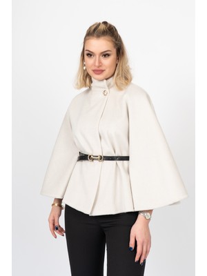 MissVina Dik Yaka Kemerli Kısa Panço 2620