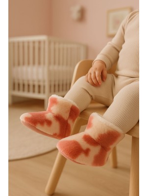Pico Baby Bebek & Çocuk Kaydırmaz Tabanlı Ev Botu / Panduf / Kışlık Peluş Bot / Desenli