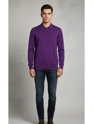 Nakşi Giyim Erkek Yarım Fermuar Polo Yaka Triko Kazak