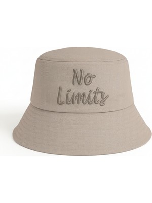 Tesbihane Isme Özel Nakışlı Unisex Kahverengi Bucket Şapka