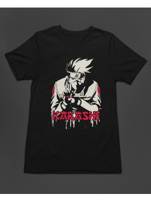Bumeta Naruto Kakashi Red Anime Unisex Tişört T-Shirt
