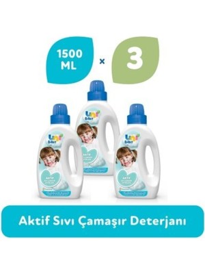 Uni Baby 3'lü Aktif Sıvı Çamaşır Deterjanı 4500 ml Çocuk ve Bebek Ürünü Organik Özellikli