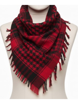 Pamuklu Kefiye | Klasik Desen Unisex Kare Puşi 100X100 cm