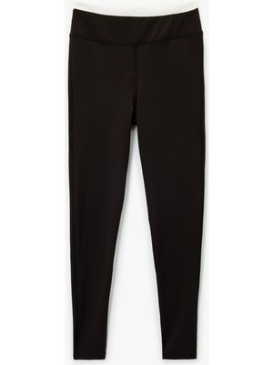 Koton Çift Bel Detaylı Slim Fit Spor Tayt