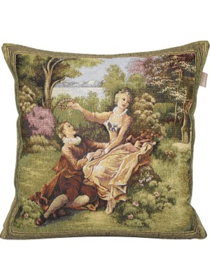 BELIEVE KUMRU VADİ A JAKARLI DOKUMA GOBLEN  DEKORATİF KIRLENT 40*40