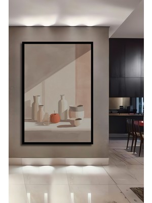 Teona Ahşap Çerçeve Görünümlü Minimalist Natürmort Dekoratif Ahşap Mdf Ev Duvar Tablo Dikdörtgen Ev Duvar Tablo