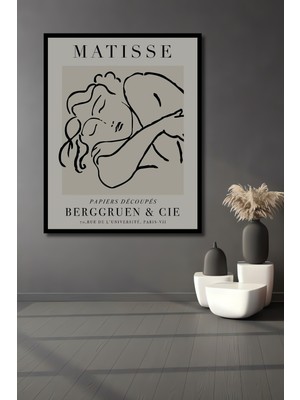 Teona Ahşap Çerçeve Görünümlü Matisse Soyut Sanat Dekoratif Ahşap Mdf Ev Duvar Tablo Dikdörtgen Ev Duvar Tablo