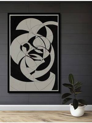 Teona Ahşap Çerçeve Görünümlü Soyut Sanat Geometrik Ahşap Mdf Dekoratif Ev Duvar Tablo Dikdörtgen Ev Duvar Tablo