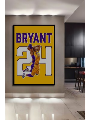 Teona Ahşap Çerçeve Görünümlü Kobe Bryant Efsanevi Dekoratif Ahşap Mdf Ev Duvar Tablo Dikdörtgen Ev Duvar Tablo