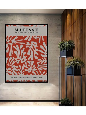 Teona Ahşap Çerçeve Görünümlü Matisse Soyut Desenli Ahşap Mdf Dekoratif Ev Duvar Tablo Dikdörtgen Ev Duvar Tablo